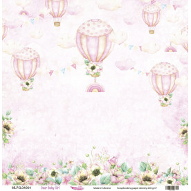 Двосторонній скраппапір, Dear Baby Girl 04, 240 г / м2, 30,5х30,5 см, Magenta Line