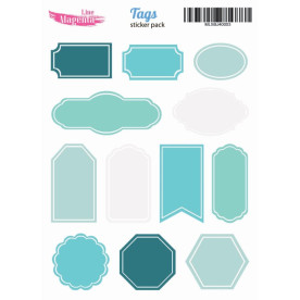 Набор наклеек Bullet journal Теги, мятный MLSBJ40003, 13х18 см, Magenta Line