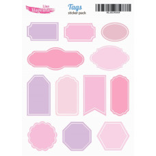 Набір наліпок Bullet journal Теги, рожевий MLSBJ40004, 13х18 см, Magenta Line