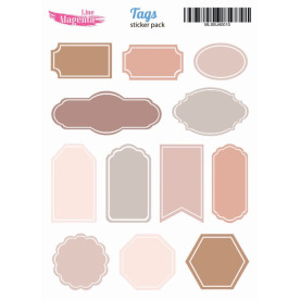 Набор наклеек Bullet journal Теги, коричневый, MLSBJ40010, 13х18 см, Magenta Line