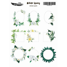 Наклейки, White Spring 1 Квіткові рамки, 13х18 см, Magenta Line