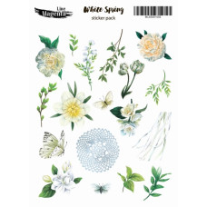 Наклейки, White Spring 02 Весенние цветы, 13х18 см, Magenta Line