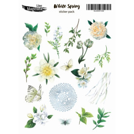 Наклейки, White Spring 02 Весняні квіти, 13х18 см, Magenta Line