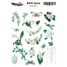 Наклейки, White Spring 03 Весняні квіти, 13х18 см, Magenta Line