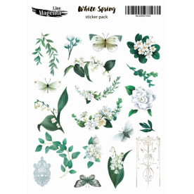 Наклейки, White Spring 03 Весняні квіти, 13х18 см, Magenta Line