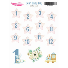 Наклейки, Dear Baby Boy 01 Месяцы для альбома, 13х18 см, Magenta Line