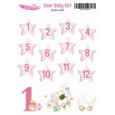 Наклейки, Dear Baby Girl 01 Цифри для альбому, 13х18 см, Magenta Line