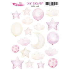 Наклейки, Dear Baby Girl 06 Повітряні кулі, 13х18 см, Magenta Line