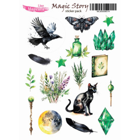 Наклейки, Magic Story 14 Магія зелена, 13х18 см, Magenta Line