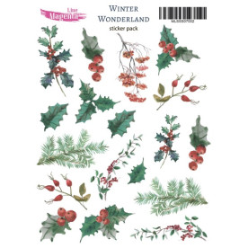 Набор наклеек Winter Wonderland 02 Хвоя и остролисты, 13x18 см, Magenta Line