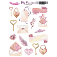 Наклейки, My Valentine 05 Любовна пошта, 13х18 см, Magenta Line