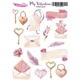 Наклейки, My Valentine 05 Любовна пошта, 13х18 см, Magenta Line