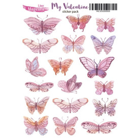 Набор наклеек My Valentine 08 Бабочки, 13x18 см, Magenta Line