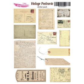 Наклейки, Vintage postcards 11 Вінтажні листи, 13х18 см, Magenta Line