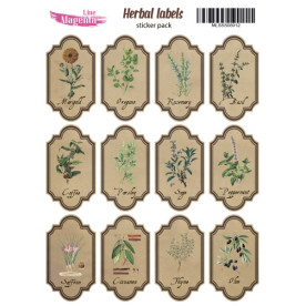 Наклейки, Vintage postcards 12 Трави і спеції, 13х18 см, Magenta Line