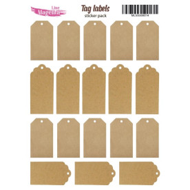 Наклейки, Vintage postcards 14 Вінтажні теги, 13х18 см, Magenta Line