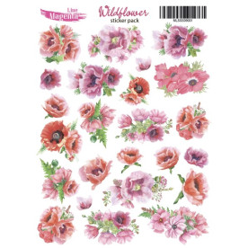 Набір наліпок Wildflower 01 Маки, Magenta Line, 13x18 см