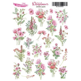 Набір наліпок Wildflower 02 Рожеві польові букети, Magenta Line, 13x18 см