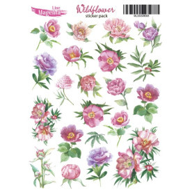 Лист наклеек Wildflower 05 Пионы, 13х18 см, Magenta Line