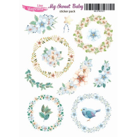 Наліпки My Sweet Baby Квіти та вінки, блакитний, 13х18 см, Magenta Line