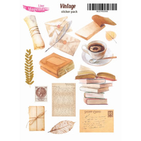 Набор наклеек Винтаж Письмо MLSTK02006, 13x18 см, Magenta Line