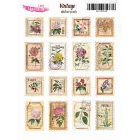 Набор наклеек Винтаж Марки растения MLSTK02008, 13x18 см, Magenta Line