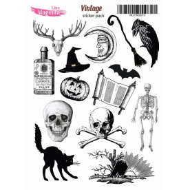 Набор наклеек Винтаж Хеллоуин MLSTK02013, 13x18 см, Magenta Line