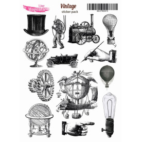 Наклейки Вінтаж Стімпанк MLSTK02015, 13х18 см, Magenta Line