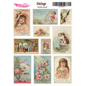 Набор наклеек Винтажные открытки детки MLSTK02017, 13x18 см, Magenta Line