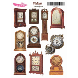 Набор наклеек Винтаж Часы MLSTK02018, 13x18 см, Magenta Line