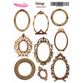 Наклейки, Вінтаж Рами овальні MLSTK02022, 13х18 см, Magenta Line