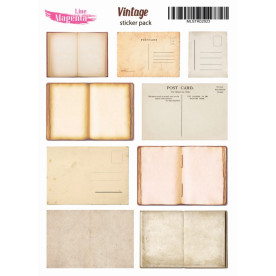 Набор наклеек Винтаж Открытки и книги MLSTK02023, 13x18 см, Magenta Line