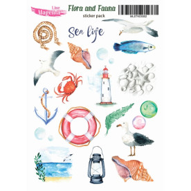 Набор наклеек Flora and Fauna Море MLSTK03002, 13x18 см, Magenta Line