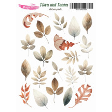 Наклейки, Magic Story Flora and Fauna Гербарій листя MLSTK03003, 13х18 см, Magenta Line
