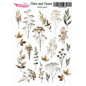 Набор наклеек Flora and Fauna Гербарий травы MLSTK03005, 13x18 см, Magenta Line