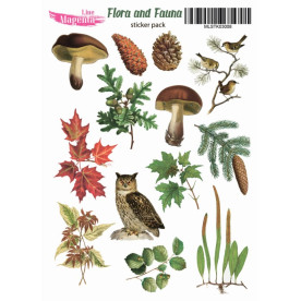 Набор наклеек Flora and Fauna Зеленый лес, MLSTK03008, 13x18 см, Magenta Line