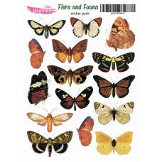 Набор наклеек Flora and Fauna Бабочки, MLSTK030010, 13x18 см, Magenta Line