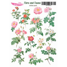 Набор наклеек Flora and Fauna Цветы шиповника, MLSTK03011, 13x18 см, Magenta Line