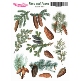 Набор наклеек Flora and Fauna Лесная хвоя, MLSTK03013, 13x18 см, Magenta Line