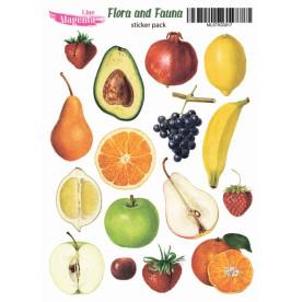 Наклейки, Flora and Fauna Фрукти та ягоди, MLSTK03017, 13х18 см, Magenta Line