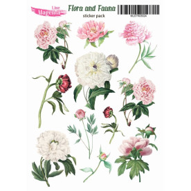 Набор наклеек Flora and Fauna Пионы, MLSTK03024, 13x18 см, Magenta Line