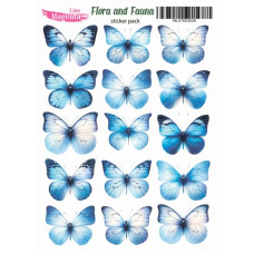 Наклейки, Magic Story Flora and Fauna Метелики блакитні MLSTK03028, 13х18 см, Magenta Line