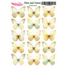 Наклейки, Magic Story Flora and Fauna Метелики жовті MLSTK03029, 13х18 см, Magenta Line