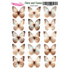 Наклейки, Magic Story Flora and Fauna Метелики бежеві MLSTK03031, 13х18 см, Magenta Line