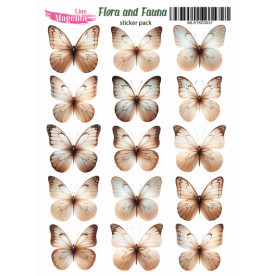 Набор наклеек Flora and Fauna Бабочки бежевые, MLSTK03031, 13x18 см, Magenta Line