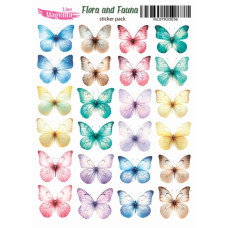 Наклейки, Magic Story Flora and Fauna Метелики міні MLSTK03036, 13х18 см, Magenta Line