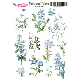 Набор наклеек Flora and Fauna Голубые цветы, MLSTK03037, 13x18 см, Magenta Line