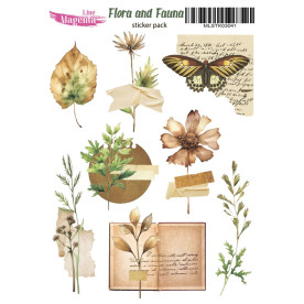 Набор наклеек Flora and Fauna Гербарий коллажи, MLSTK03041, 13x18 см, Magenta Line