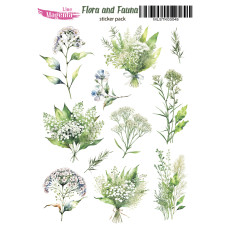 Наклейки, Flora and Fauna Букети з гіпсофіли MLSTK03045, 13х18 см, Magenta Line