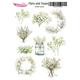 Наклейки, Flora and Fauna Гіпсофіла MLSTK03046, 13х18 см, Magenta Line
